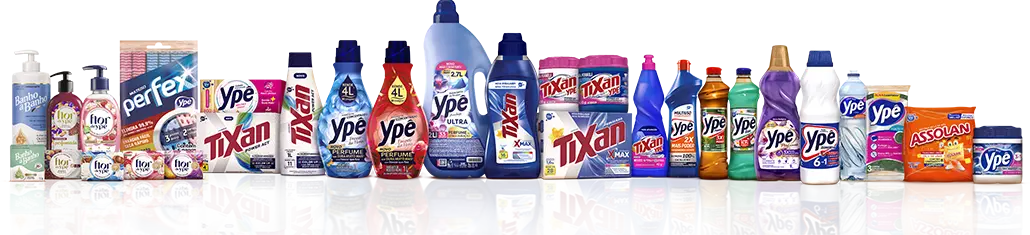 Embalagens de diversos produtos Ypê participantes da promoção